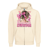 Sandshell breast cancer survivor messy bun Zipper Hoodie - CowGirlArtShop