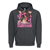 Smoke breast cancer survivor messy bun Zipper Hoodie - CowGirlArtShop