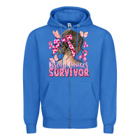 True Royal breast cancer survivor messy bun Zipper Hoodie - CowGirlArtShop