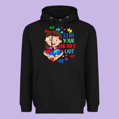 Stim Your Heart Out Heavyweight Hoodie Designed By Fadigitalartstudio