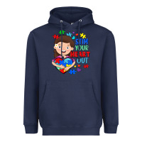 Navy Stim your heart out Heavyweight Hoodie - FaDigitalArtStudio