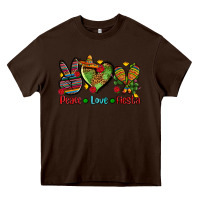 Chocolate Brown peace love fiesta ado Heavy Core Tee - AdoDesignShop