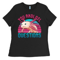 Black you axolotl questions 80's retro sunset Ladies Tee - Jasminsmagicworld