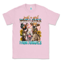 Bubblegum Pink Just A Girl Who Loves Farm Animals Classic Tee - BundleAndBundleShop