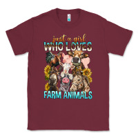 Burgundy Just A Girl Who Loves Farm Animals Classic Tee - BundleAndBundleShop
