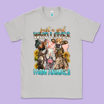 Just A Girl Who Loves Farm Animals Classic Tee Designed By Bundleandbundleshop