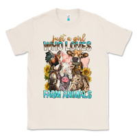 Natural Just A Girl Who Loves Farm Animals Classic Tee - BundleAndBundleShop