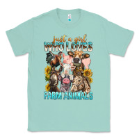 Seafoam Just A Girl Who Loves Farm Animals Classic Tee - BundleAndBundleShop