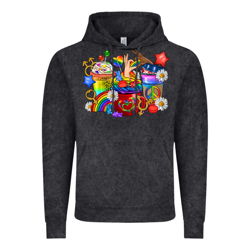 Lgbtq+ Pride Coffee Cups Vintage Hoodie by BundleAndBundleShop | Teevron