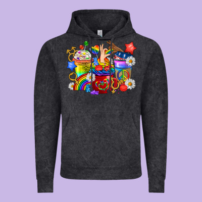 Lgbtq+ Pride Coffee Cups Vintage Hoodie Designed By Bundleandbundleshop