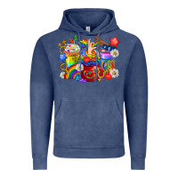 Vintage Denim LGBTQ+ Pride Coffee Cups Vintage Hoodie - BundleAndBundleShop