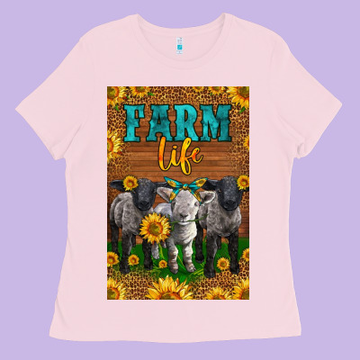 Western Baby Sheeps Farm Life Ladies Tee Designed By Lillyallendesigns