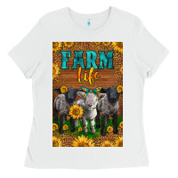White Western Baby Sheeps Farm Life Ladies Tee - LillyAllenDesigns