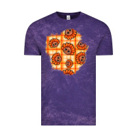 Cloud Purple Thanksgiving Turkey With Tartan Patch Vintage Tee - BundleAndBundleShop