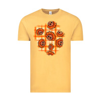 Vintage Mustard Thanksgiving Turkey With Tartan Patch Vintage Tee - BundleAndBundleShop