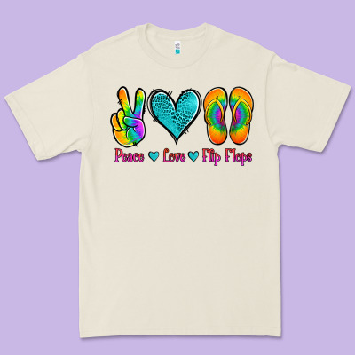 Peace Love Flips Flops Premium Tee Designed By Jasminsmagicworld
