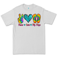 Dove Grey peace love flips flops Premium Tee - Jasminsmagicworld