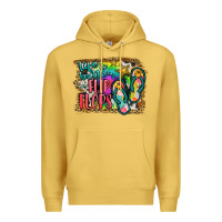 Antique Gold life is better in flip flops Premium Hoodie - JahusDesignShop