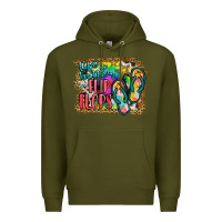 Army Green life is better in flip flops Premium Hoodie - JahusDesignShop