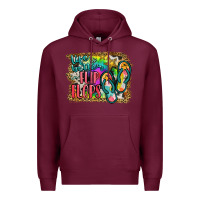 Burgundy life is better in flip flops Premium Hoodie - JahusDesignShop
