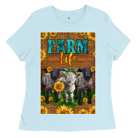 Baby Blue Western Baby Sheeps Farm Life Ladies Tee - LillyAllenDesigns