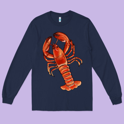 Crawfish Long Sleeve Tee Designed By Ranaportraitstore
