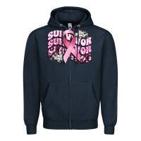 Navy survivor breast cancer Zipper Hoodie - CowGirlArtShop
