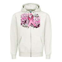 Oatmeal Heather survivor breast cancer Zipper Hoodie - CowGirlArtShop