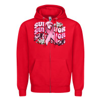 Red survivor breast cancer Zipper Hoodie - CowGirlArtShop