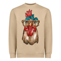 Mushroom chicken with bandana and leopard Heavyweight Sweatshirt - texasbilliewilder