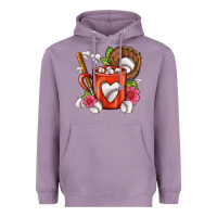 Lavender Baseball Coffee cup Heavyweight Hoodie - FaDigitalArtStudio