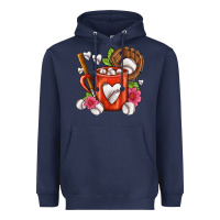 Navy Baseball Coffee cup Heavyweight Hoodie - FaDigitalArtStudio