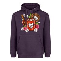 Plum Baseball Coffee cup Heavyweight Hoodie - FaDigitalArtStudio