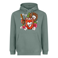 Sage Baseball Coffee cup Heavyweight Hoodie - FaDigitalArtStudio