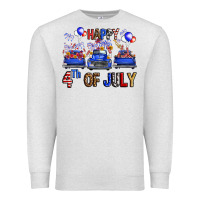 Oatmeal Heather Western Truck Hello Fourth Of July America Premium Sweatshirt - FaDigitalArtStudio