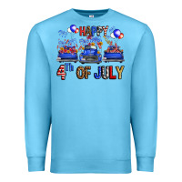 Ocean Blue Western Truck Hello Fourth Of July America Premium Sweatshirt - FaDigitalArtStudio