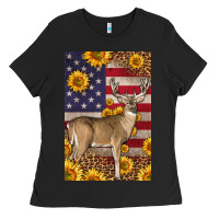 Black Western American Deer Ladies Tee - LillyAllenDesigns