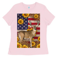 Bubblegum Pink Western American Deer Ladies Tee - LillyAllenDesigns