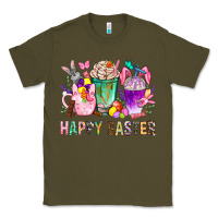 Army Green Happy Easter Coffee Cups With Bunny Classic Tee - BundleAndBundleShop