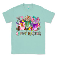 Seafoam Happy Easter Coffee Cups With Bunny Classic Tee - BundleAndBundleShop