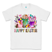 White Happy Easter Coffee Cups With Bunny Classic Tee - BundleAndBundleShop