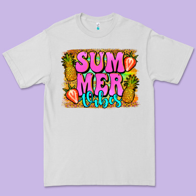 Summer Vibes Leopard Background Premium Tee Designed By Jasminsmagicworld