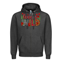 Charcoal Heather Love is wild Valentine's Day Zipper Hoodie - HowdyJamesFarm