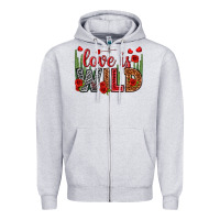 Heather Grey Love is wild Valentine's Day Zipper Hoodie - HowdyJamesFarm