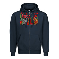 Navy Love is wild Valentine's Day Zipper Hoodie - HowdyJamesFarm