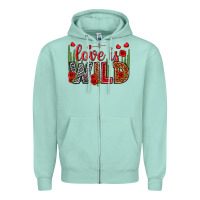 Seafoam Love is wild Valentine's Day Zipper Hoodie - HowdyJamesFarm