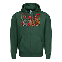 Sports Green Love is wild Valentine's Day Zipper Hoodie - HowdyJamesFarm