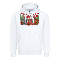 White Love is wild Valentine's Day Zipper Hoodie - HowdyJamesFarm