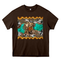 Chocolate Brown western boots and sunflowers tumbler Heavy Core Tee - Jasminsmagicworld