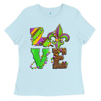 Baby Blue love mardi gras Ladies Tee - Jasminsmagicworld